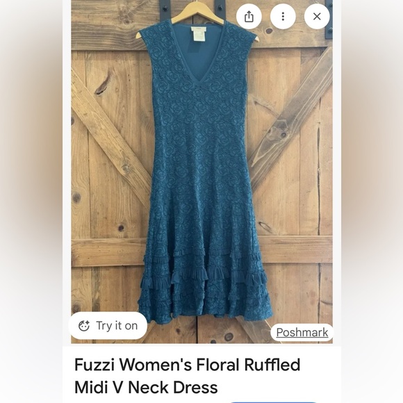 FUZZI Italy Ladies black Roses Floral Midi Dress-S-Wedding-Holidays-Gorgeous! - Picture 14 of 16